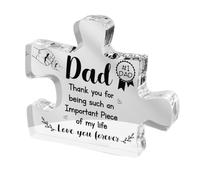 Placa acrílica, regalos para papá, día del padre, regalos de cumpleaños de hija e hijo, pieza única de rompecabezas de acrílico, pisapapeles, decoración de escritorio, regalo para Acción de Gracias