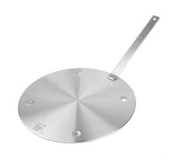 Placa adaptadora a fuego lento para estufa de inducción con mango para olla Moka y tetera Distribución de calor de acero inoxidable (240 mm)