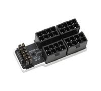 Placa Adaptadora de Alimentación GPU PCIe 5.0, 16 Pines ATX3.0 12V HPWR 12+4 Conector GPU de ángulo de 180 Grados para Tarjeta Gráfica, Fuente de Alimentación GPU Plug and Play de (Plata)