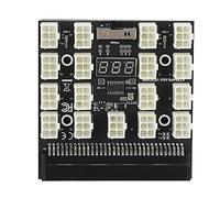 Placa adaptadora de alimentación para minería PCI-E 17x de 6 Pines y 12 V, convertidor de alimentación para servidores con Pantalla LED de Voltaje, 1600 W, Compatible con rigs de