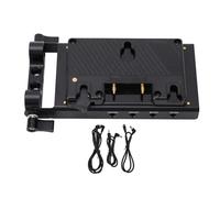 Placa adaptadora de batería de Montaje Dorado, Placa convertidora de batería de cámara, Salida USB Dual con Abrazadera de Varilla de 15 mm, Adaptador de Fuente de alimentación