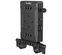 SmallRig 3498B Adaptador de batería de montaje en V Placa con doble abrazadera de barra