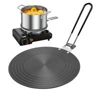 Placa adaptadora de inducción de 24 cm, adaptador de inducción con mango plegable de aislamiento térmico, adaptador de inducción con revestimiento de alta temperatura, placa de inducción de aluminio