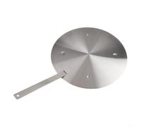 Placa adaptadora de inducción de acero inoxidable con núcleo de 3 capas | Mango extraíble, transporte seguro, se adapta a inducción eléctrica de gas, evita quemaduras, acero inoxidable plateado