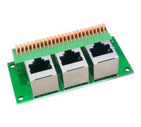 Placa adaptadora de puerto Ethernet RJ45 con conectores triples para pruebas de red eficientes y solución de problemas rápida de red