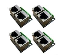 Placa adaptadora Ethernet RJ45, paquete de 4 conectores hembra duales, bloque de terminales de paso de 3.5 mm, interfaz de red premontada, diseño compacto de fibra de vidrio para salas de servidores