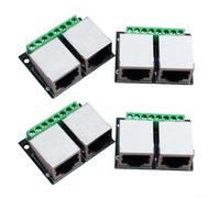 Placa adaptadora Ethernet RJ45, paquete de 4 conectores hembra duales, bloque de terminales de paso de 3.5 mm, interfaz de red premontada, fibra de vidrio compacta para sala de servidores y centro de