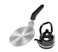 Placa adaptadora IH - difusor de acero inoxidable, disco térmico | Convertidor de calor con asa para estufa a eléctrica, convertidor para quemadores de ollas no iH, stru