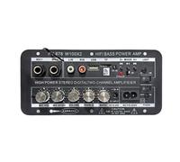 Placa amplificadora digital Bluetooth estéreo de 2 canales con micrófono dual, altavoz de karaoke para cine en casa, coche, enchufe europeo DIY