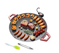 Placa antiadherente de calentamiento rápido | Placa eléctrica para interiores | Para parrilla con cepillo de y pinzas para parrilla - Para panqueques de hamburguesa de filete S