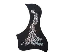 Placa antiarañazos para protector de guitarra Funda De Guitarra Folk Panel De Protección Golpeador De Guitarra Deflector De Rasgueo Dragón Plateado Y Patrón De Fénix Plateado(Silver,Phoenix)