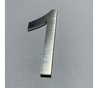 Placa Autoadhesiva 3D Casa NúMeros 6cm Acero Inoxidable Cepillado NúMero Adhesivo Puerta Metal Placas Letrero Digital BuzóN Calle Hotel Apartamento Interior Exterior (1)