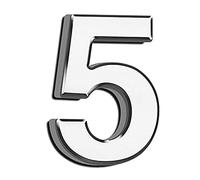 Placa Autoadhesiva 3D Casa NúMeros Puerta 2 Pulgadas ABS Plateado con Revestimiento Metal Pegatina Electrochapada Calle Exterior BuzóN SeñAl DireccióN Moderna DíGitos, para Oficina Apartamento (5)