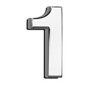 Placa Autoadhesiva 3D Casa NúMeros Puerta 2 Pulgadas ABS Plateado con Revestimiento Metal Pegatina Electrochapada Calle Exterior BuzóN SeñAl DireccióN Moderna DíGitos, para Oficina Apartamento (1)