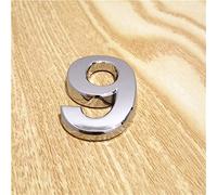 Placa Autoadhesiva 3D Para Casa NúMeros 0-9 Letras A-H 5cm Pegatina PláStico Plateada Puerta Casa Galvanizada Exterior DireccióN Moderna DíGitos Hotel Letrero Contenedores BuzóN Patio Calle (9)
