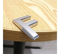 Placa Autoadhesiva 3D Para Casa NúMeros 0-9 Letras A-H 5cm Pegatina PláStico Plateada Puerta Casa Galvanizada Exterior DireccióN Moderna DíGitos Hotel Letrero Contenedores BuzóN Patio Calle (F)