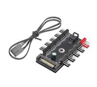 Placa base de 1 a 10 vías, divisor de ventilador PWM de 4 pines, regulador de velocidad para carcasa de ordenador, enfriamiento estable y eficiente