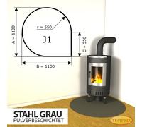 Placa Base De Chimenea Protector De Chispas De Acero Gris Para Estufa - J1
