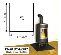 Placa Base De Chimenea Protector De Chispas De Acero Negro Placa De Horno - F1