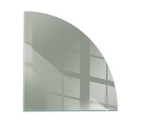Placa Base de Cristal para Chimenea 1_4_100x100 cm Moderno Sostenible Cuarto de Círculo Fácil Limpieza Placa de Seguridad Montaje sin Taladrar Bordes Pulidos - Color Gris Verdoso