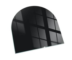 Placa Base de Cristal para Chimenea 100x100 cm Esquinas Redondeadas Montaje sin Taladrar Placa de Seguridad Moderno Bordes Pulidos Sostenible Fácil Limpieza - Color Grafito Oscuro