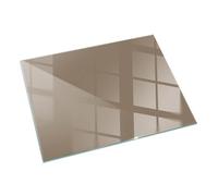Placa Base de Cristal para Chimenea 60x40 cm Bordes Pulidos Montaje sin Taladrar Sostenible Fácil Limpieza Placa de Seguridad Moderno - Color marrón