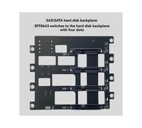 Placa Base de Disco Duro SAS/ para Servidor de Almacenamiento NAS, Adaptador de 6 Gbps SFF8643 A HDD SSD de 4 Bahías, Fuente de Alimentación 4D de
