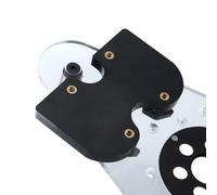Placa base de enrutador compensada con guía de enrutamiento de bordes y valla reversible para ranurado preciso de 0 a 5 pulgadas, incluye pasador de centrado y 1-3/16 pulgadas para casquillo
