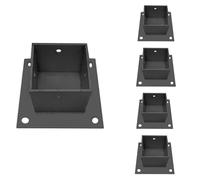Placa base de soporte de poste para carteles, columnas de madera, hormigón, cubierta y anclaje de valla, brida de piso resistente para una instalación segura (paquete de 4)