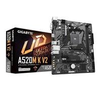 GIGABYTE Placa base A520M K V2 - Compatible con CPUs AMD Ryzen serie 5000 AM4, hasta 5100MHz DDR4 (OC), PCIe Gen3 x4 M.2, LAN GbE, USB 3.2 Gen 1
