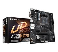 GIGABYTE Placa base A520M S2H - Soporta CPUs AMD Ryzen serie 5000 AM4, VRM digital puro de 4+3 fases, hasta 5100MHz DDR4 (OC), PCIe 3.0 x4 M.2, LAN GbE, USB 3.2 Gen 1