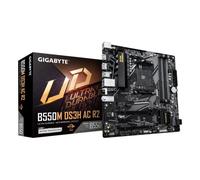 GIGABYTE B550M DS3H AC R2 Placa Base - Procesadores AMD Ryzen 5000, VRM de 5+3 Fases, hasta 4733 MHz DDR4 (O.C.), 1x M.2 PCIe 4.0 + 1x M.2 PCIe 3.0, Wi-Fi 5, LAN 1 GbE, USB 3.2 Gen 1