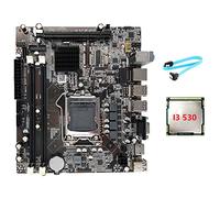 - Placa base H55 LGA1156 compatible con I3 530 I5 760 serie, CPU DDR3 memoria, ordenador de sobremesa + I3 530 CPU + cable SATA