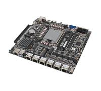 Placa base Micro ATX LGA1700 para procesadores Intel 12ª/13ª, placa base industrial, compatible con módulo WIFI/BT/5G (6 LAN LAN3-6 soporta Bypass, 2 DDR5 max 64G, 4SATA3.0, 2M.2 NVMe, PCIE X16)