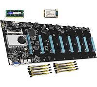 Placa base para máquina minera BTC-37 con 8GB DDR3 1600Mhz RAM 128GB SSD 8 * Cables de alimentación, soporte para minería Crypto Etherum de 8 Gpu, compatible con Bitcoin (S37)