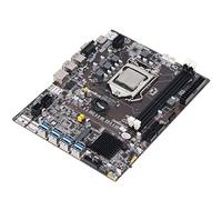 Placa Base para Minería Yctze DDR3 LGA 1155 con 8 USB3.0, Fuente de Alimentación Trifásica B75, Soporte de CPU de Doble Núcleo para Minería Ethereum y Bitcoin