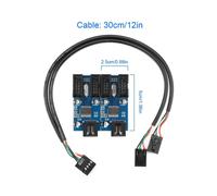 Placa Base USB 2.0 9Pin Header 1 una 4 Extension Hub Splitter Adaptador Convertidor 30CM Cable Interno de 9 Pines