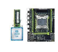 Placa Base X99 con procesador LGA2011-3 Xeon E5 2630 V4, DDR4, 16 GB (1 x 16 GB), RAM de 2133 MHz, NVME, M.2, SATA, Accesorios for Ordenador.(Motherboards)