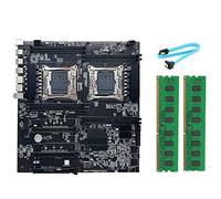 Placa base X99 de doble enchufe LGA2011-3 de doble CPU compatible con placa base RECC DDR4 + 2 x DDR4 de 4 GB de RAM y cable SATA