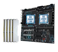 Placa Base X99 MD8 LGA2011-3 con procesador Dual X-EON E5 2683 V4, DDR4 ECC, 4 x 16 GB, 2400 MHz, Memoria combinada NVME M.2 SSD, Kit X99