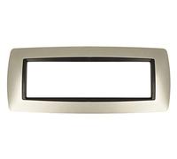 Placa bombas 7M 7 módulos asientos compatible con Bticino Living International para caja 507 (Titanio)