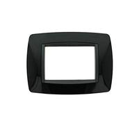 Placa Bombas de 3 módulos 3 plazas, compatible con Bticino Living (negro)