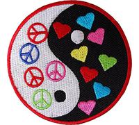 Placa bordada con el símbolo de la paz de Yin and Yang