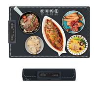 Placa calentadora eléctrica para alimentos, calentador de buffet, 3 temperaturas ajustables, 38 x 60 cm, plegable, portátil, para mantener caliente o descongelar