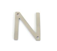 Placa Casa Acero Inoxidable Flotante 3d NúMeros 0-9 Letras A-Z 2 Pulgadas con Tornillo Metal Pulido Etiqueta Digital Placas Puerta SeñAlizacióN Exterior para BuzóN Calle Patio Intemperie (N)