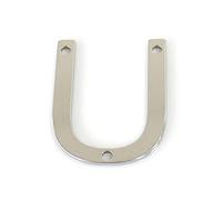 Placa Casa Acero Inoxidable Flotante 3d NúMeros 0-9 Letras A-Z 2 Pulgadas con Tornillo Metal Pulido Etiqueta Digital Placas Puerta SeñAlizacióN Exterior para BuzóN Calle Patio Intemperie (U)