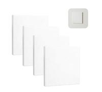 Placa ciega de pared de 8,6 x 8,6 cm, placa ciega doble sin tornillos, de plástico de alta calidad, ideal para enchufes o interruptores no utilizados, color blanco, 4 unidades