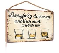 Placa colgante de madera con texto en inglés «Everybody Merves Another Shot: A Cheers To Life'S Moments!» (20 x 30 cm)