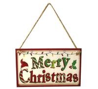 Placa colgante para puerta de pared con texto "Feliz Navidad", decoración para fiesta de Navidad, accesorio