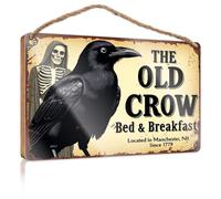 Placa colgante para puerta, diseño de The Old Crow Bed & Breakfast, Manchester, Nh. Camper, decoración divertida para el baño (20 x 30 cm)
